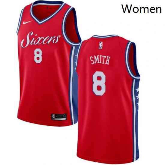 Womens Nike Philadelphia 76ers 8 Zhaire Smith Swingman Red NBA Jersey Statement Edition